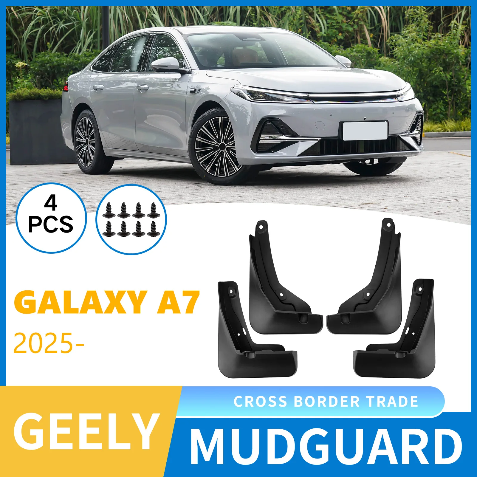 

Крылья для Geely Galaxy A7 2025, продукты для модификации брызговика для автомобильных шин, передние и задние расширители, брызговики, автомобильные аксессуары