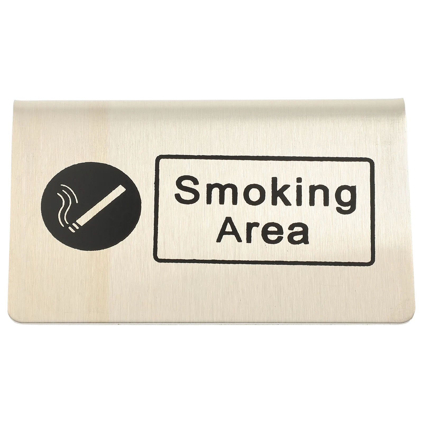 

Stainless Steel Smoking Area Board Indoor Table Sign Non-Rust Sturdy Public Place Indicator Stackable Design For Home