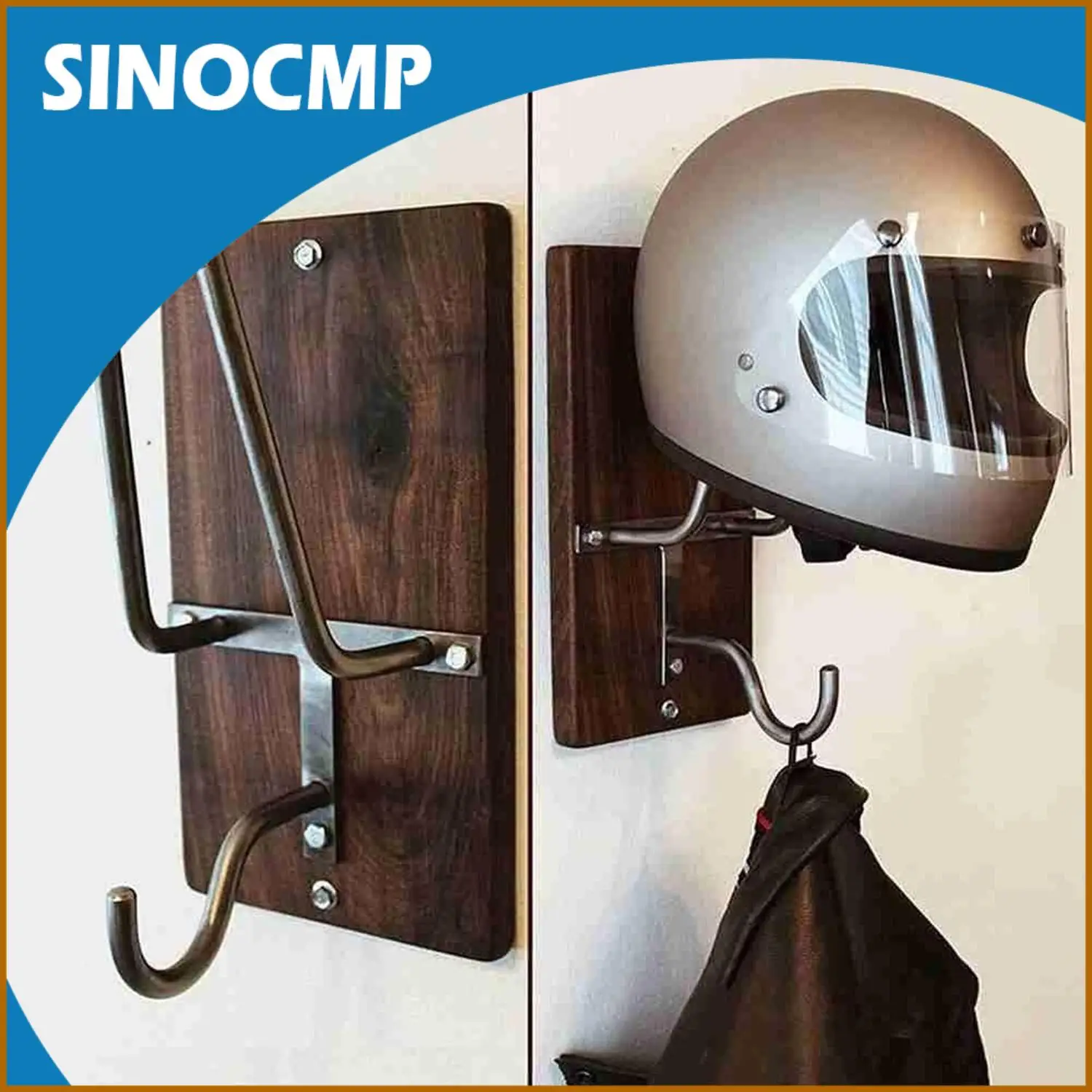 

Motorcycle Helmet Bracket Durable and Sturdy with Glossy Paint Waterproof with Screws For Various Helmets & Hats For Helmet Hook