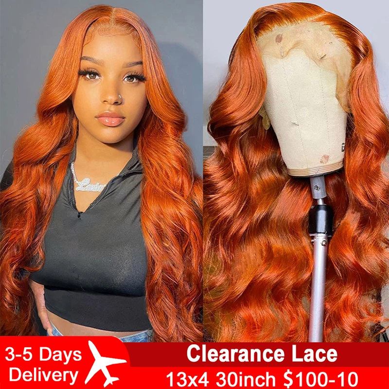 Gengibre laranja 13x6 hd perucas dianteiras do laço cabelo humano osso onda do corpo 13x4 perucas frontais do laço do cabelo humano peruca de renda transparente para mulher