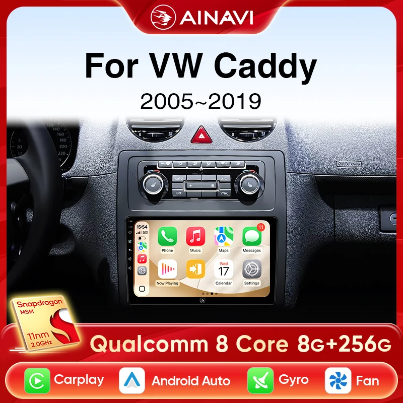 

Ainavi Car Radio For Volkswagen VW Caddy 2005-2019 Wireless Carplay Android Auto Car Multimedia 4G Player DSP 48EQ GPS HDMI 2DIN
