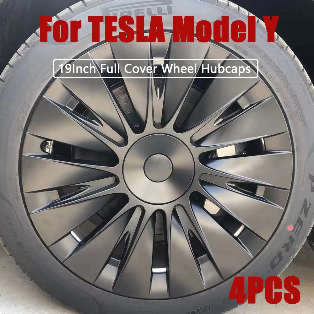 

4PCS For Tesla Model Y 2018-2023 Hub Cap Performance Replacement 19 Inch Automobile Hubcap Full Rim Cover Accessories