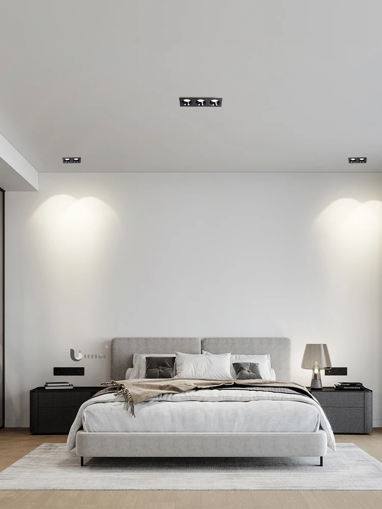 BRGT LED Downlight Recessed Aluminum Ceiling Lamp Double Head Three Head Square Spot Light AC85-265V For Home Aisle Kitchen