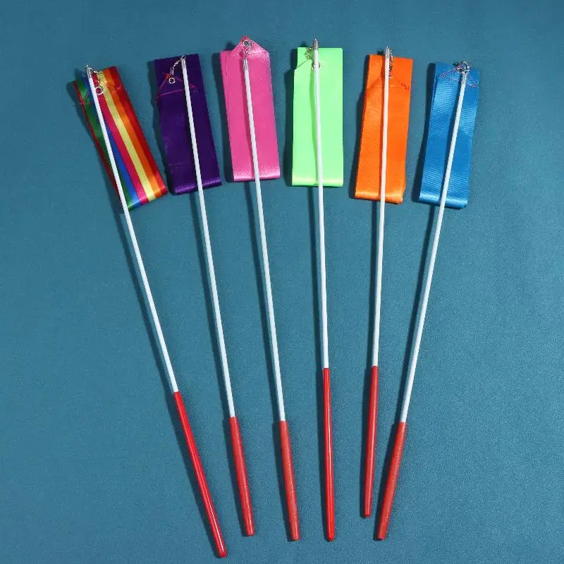 4m Artistic Gymnastics Ribbon With Rod Colorful Children Dance Ribbon Toys Outdoor Sports Toys Performance Props Kids Gifts