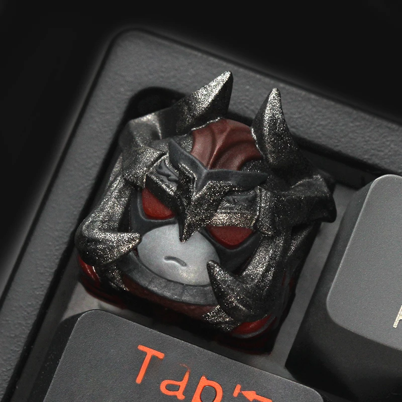 

LOL Keycaps Aatrox Resin Handmade Keyboard Caps Black Cool Anime Keycaps for Mechanical Keyboard Accessories Boys Gift Gamer