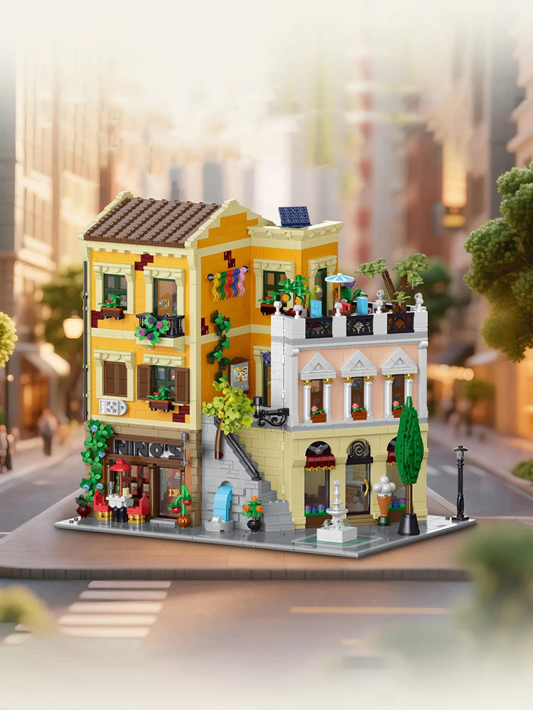 Rome Corner Store House Modulaire gebouwen Blokken Europese City View Store Architectuur Baksteenmodel Kit Volwassenen Kind Cadeau 4507PCS - afbeelding 2
