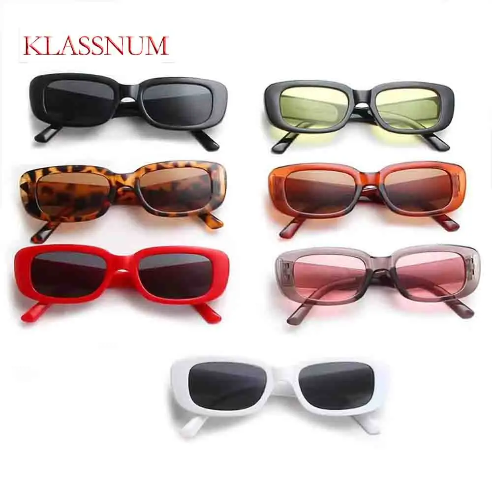 KLASSNUM Brand Designer Small Frame Square Sunglasses Women's Candy Color Glasse Men Outdoor Hip-hop Eyewear UV400 Oculos De Sol