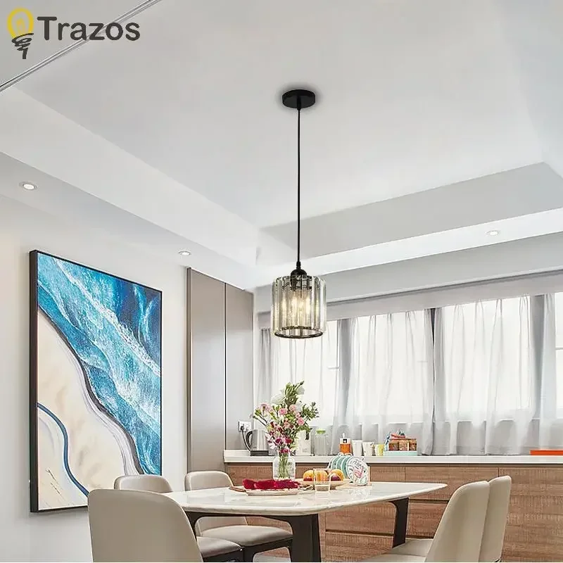 Modern LED Crystal Ceiling Lamp Creative Personality Small Chandelier for Bedroom Restaurant Corridor Entrance European Style