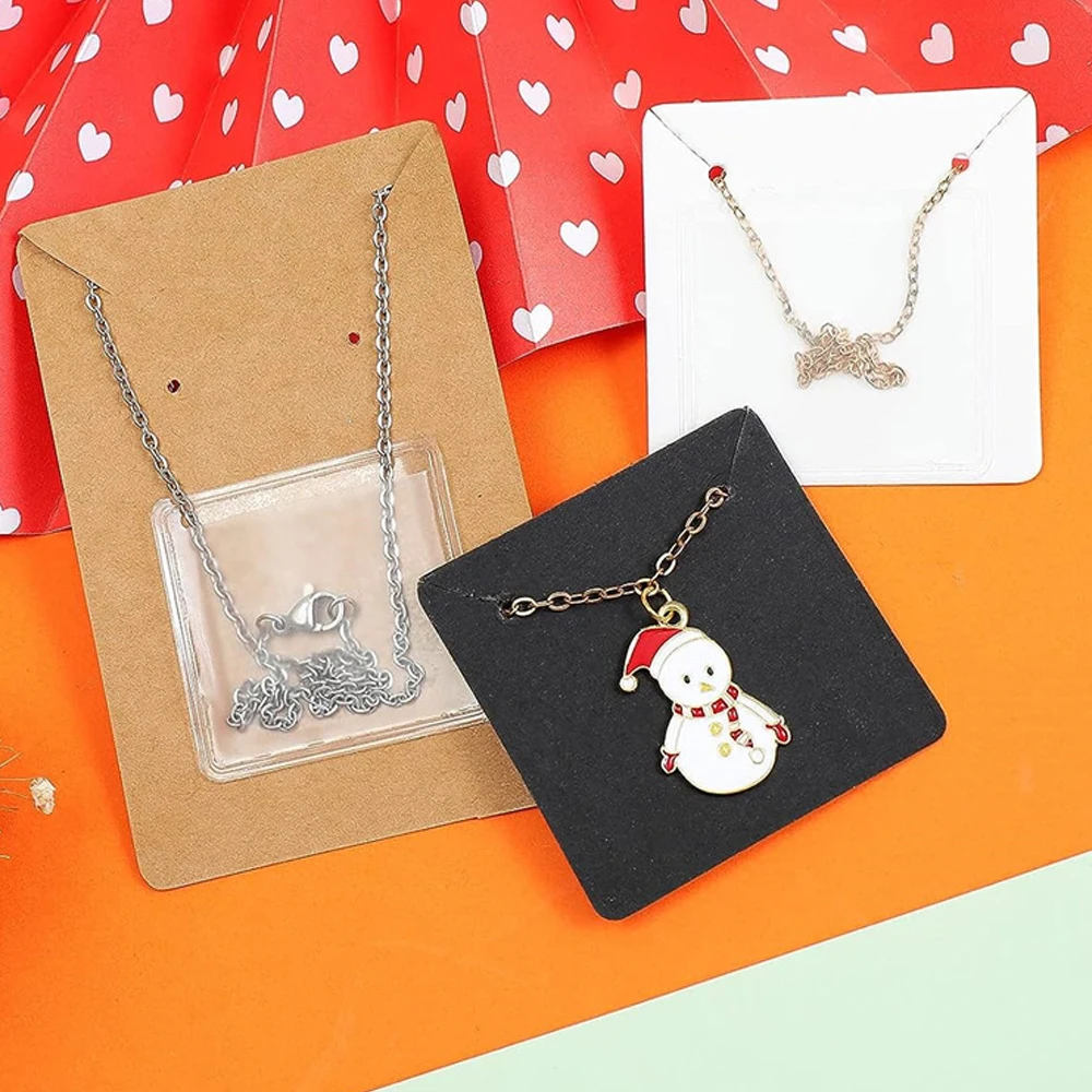 

10/50 шт., клейкая цепочка для ожерелья, самоклеящиеся карманы для ожерелья, держатель для карточек, сумка, свободная цепочка, ювелирные изделия