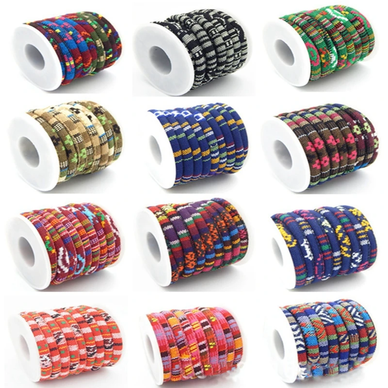 100 Metres 6mm Round Ethnic Cords Fabric Rope For Jewelry Making DIY Bracelet Necklace Accessories