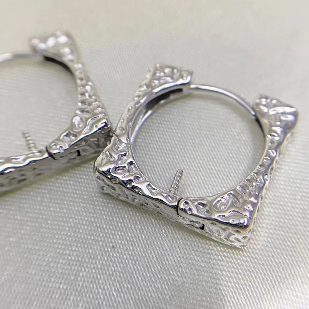 

Wholesale S925 Sterling Silver Earrings Mount Findings Settings Base Mounting Parts Accessory for 7-8mm Pearls 5 pairs/lot