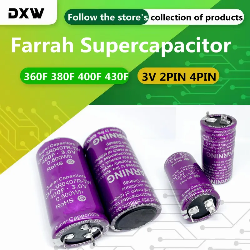 1PCS/Lot 360F 380F 400F 430F Super Capacitor 3V Farrah Supercapacitor 2PIN 4PIN