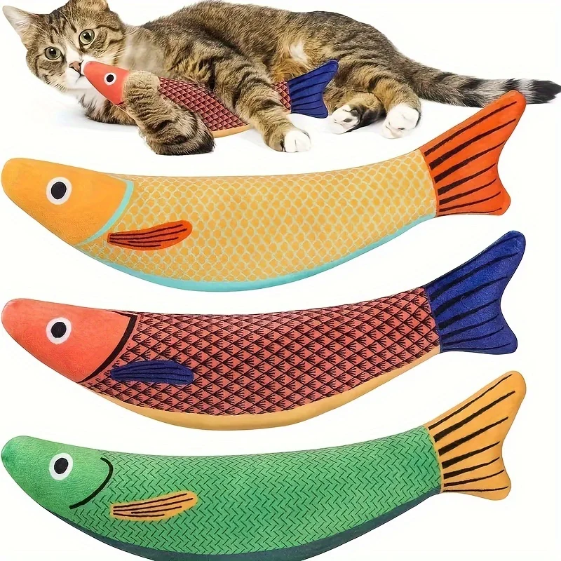 1 Piece Cats Toy Mackerel Toys for Cats Products Soft Durable Toy That Makes Crinkling Sounds Catnip Cats Accessories Baby Dolls