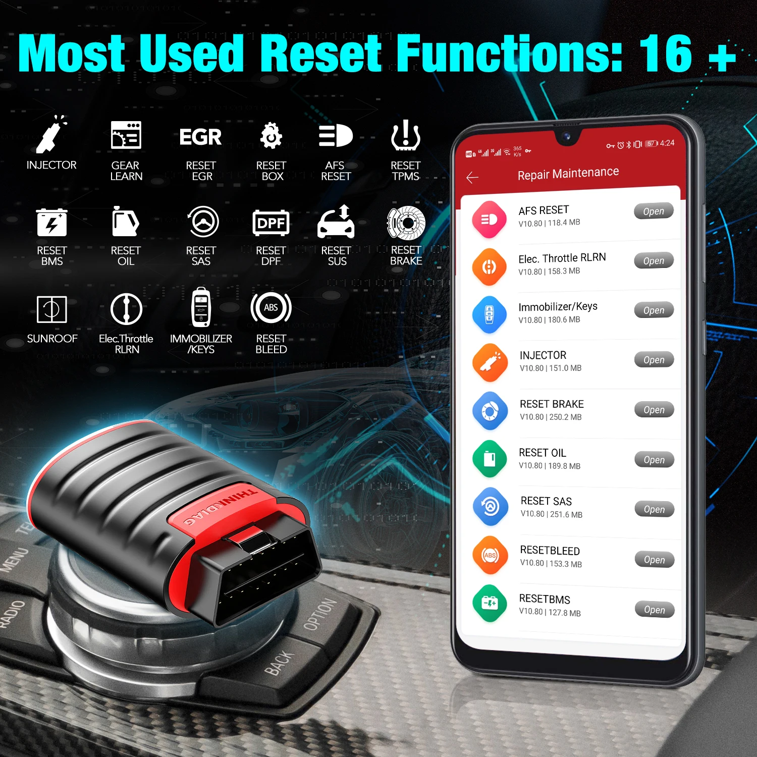 THINKDIAG New Ver All System + Reset Software With 1 Year Free Update Auto OBD2 Scanner Full System OBDII Code Reader