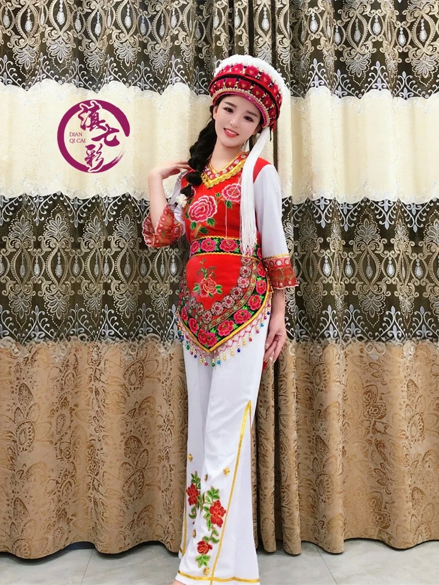 tenue-de-spectacle-de-danse-ethnique-brodee-de-qualite-superieure-nouvel-ensemble-de-vetements-sle-jinhua-pour-femmes-du-yunnan-dali-chines-traditionnelles