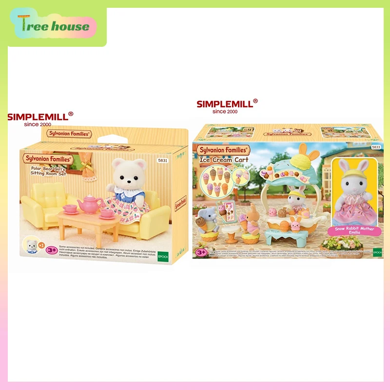 

presale Sylvanian Families Trendy Toys Polar Bear Sister Flower Cat Family Girls' Play Toys Desktop Ornaments Cute Birthday Gift
