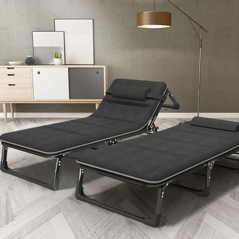 Cama plegable de viaje portátil con colchón, cama ajustable para exteriores, para playa y sol