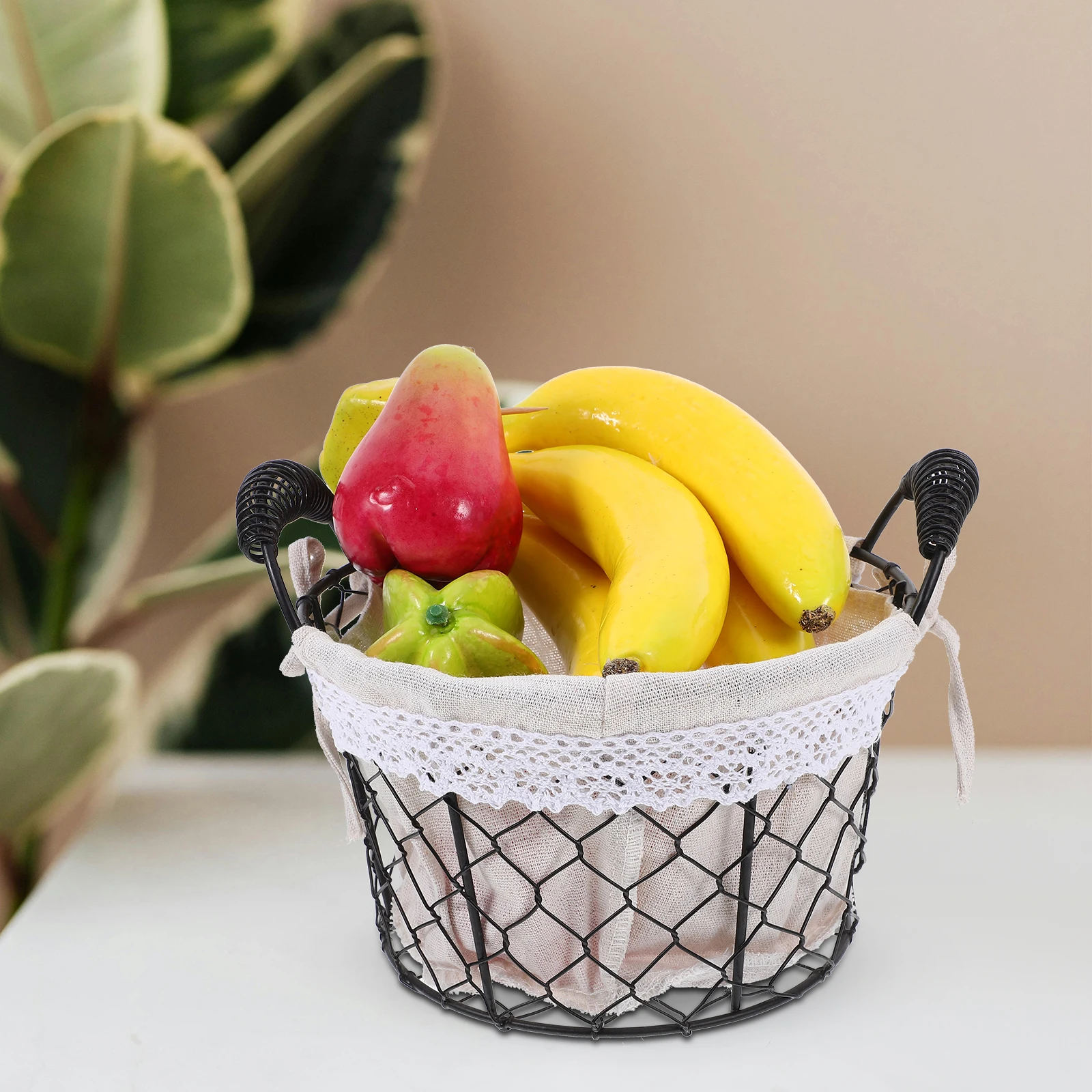 

Wrought Iron Storage Basket Bread Baskets for Serving Farmhouse Rustic Fruit Flower Bohemian Decor Adult Girl Metal