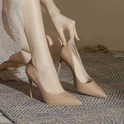 Nude Large Size 31-43 Patent Leather Pointed Toe Women High Heels Shoes Women Stiletto Sexy Pumps