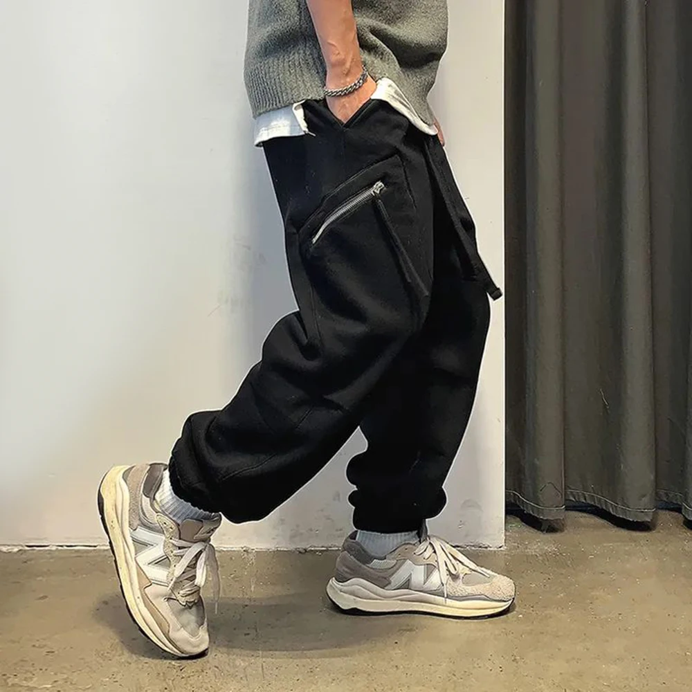 Gefälschte Taschen Cargo Jogger Herren Casual Kontrast Casual Amerikanische Baumwolle Lose Cargo Hosen Street Fashion Jogginghose Für Männer