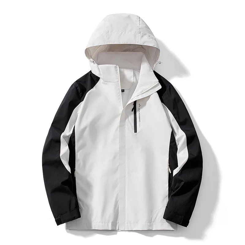 

New Men Outdoor Hooded Windproof Waterproof Mountaineering Thin Jackets Couples Casual Coats Quality Man Sports Loose Jackets 5X