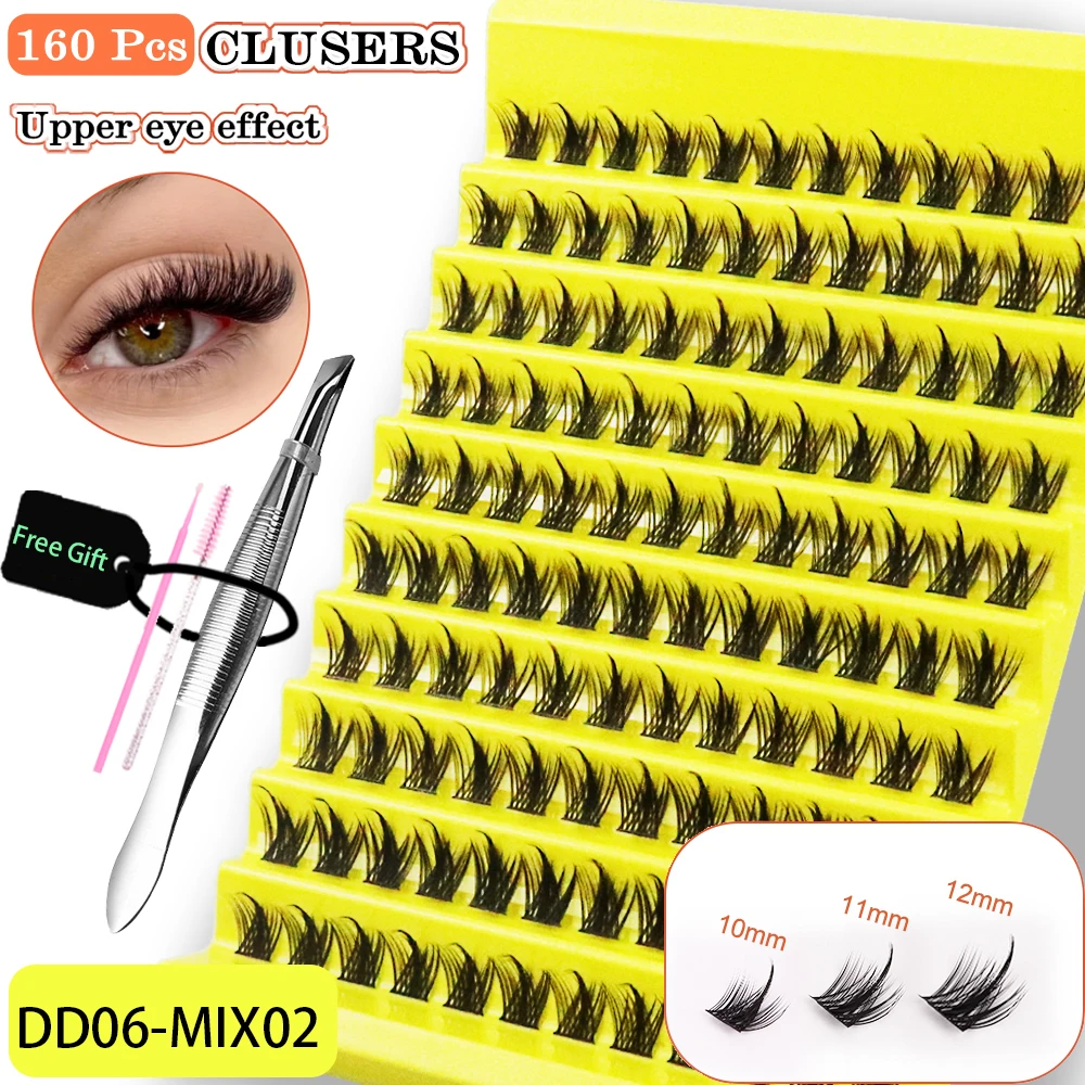 120 Bundle/1Box Cluster Lashes Natural Indiviual Eyelashes Bundle eyelashes Mixed Tray Eyelash Extension volume Makeup Wholesale