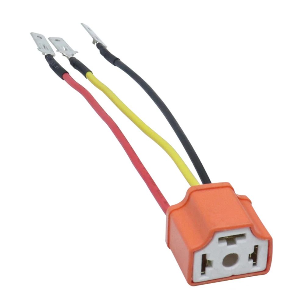 Vehicle Maintenance H4 LED Sockets PVC Wire Connector Orange Wear-resistant High-quality Materials Non-deformable