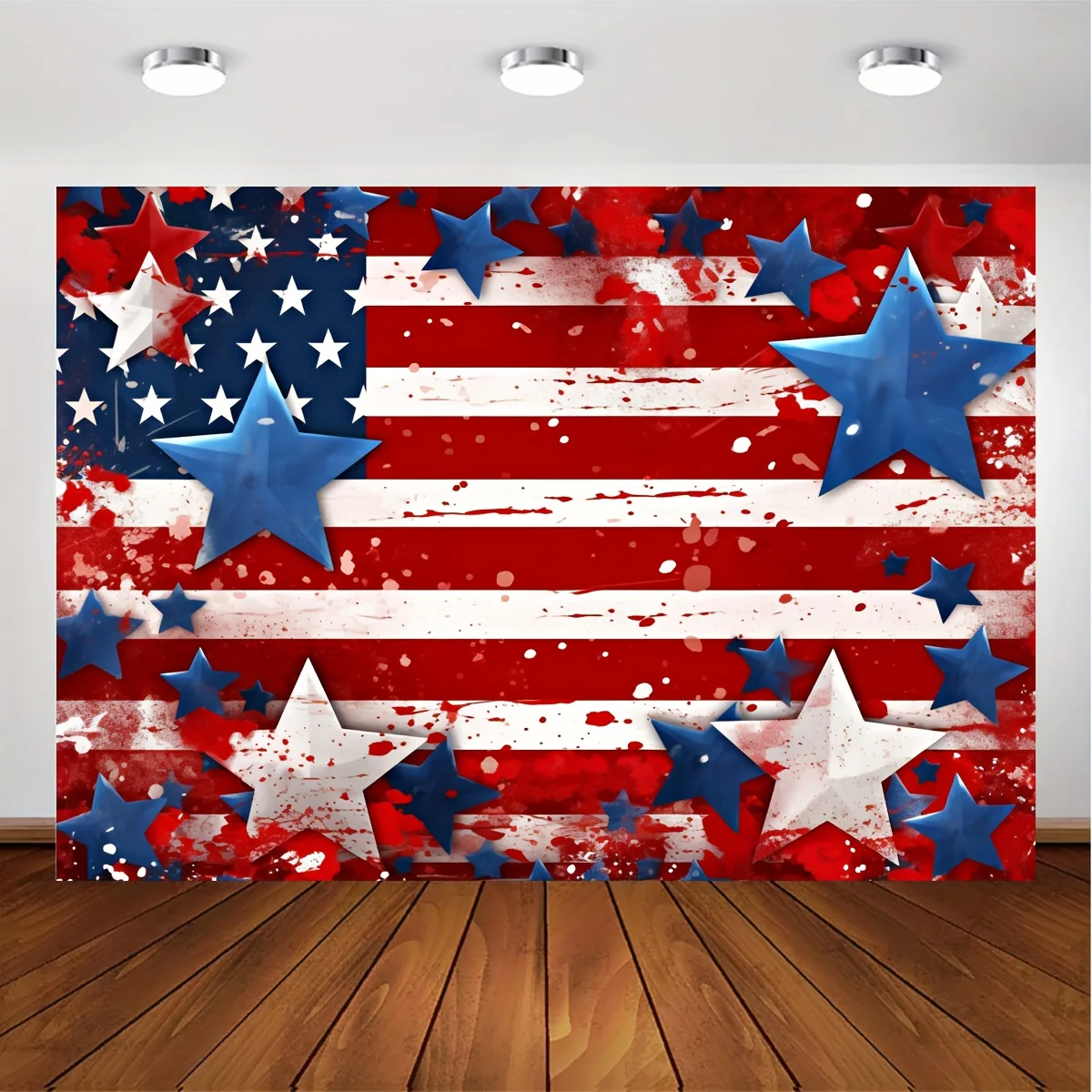 Hintergrundtuch mit amerikanischer Flagge 4. Juli, Fotohintergrund für patriotische Unabhängigkeitstag, patriotisches Nationaltag-Banner