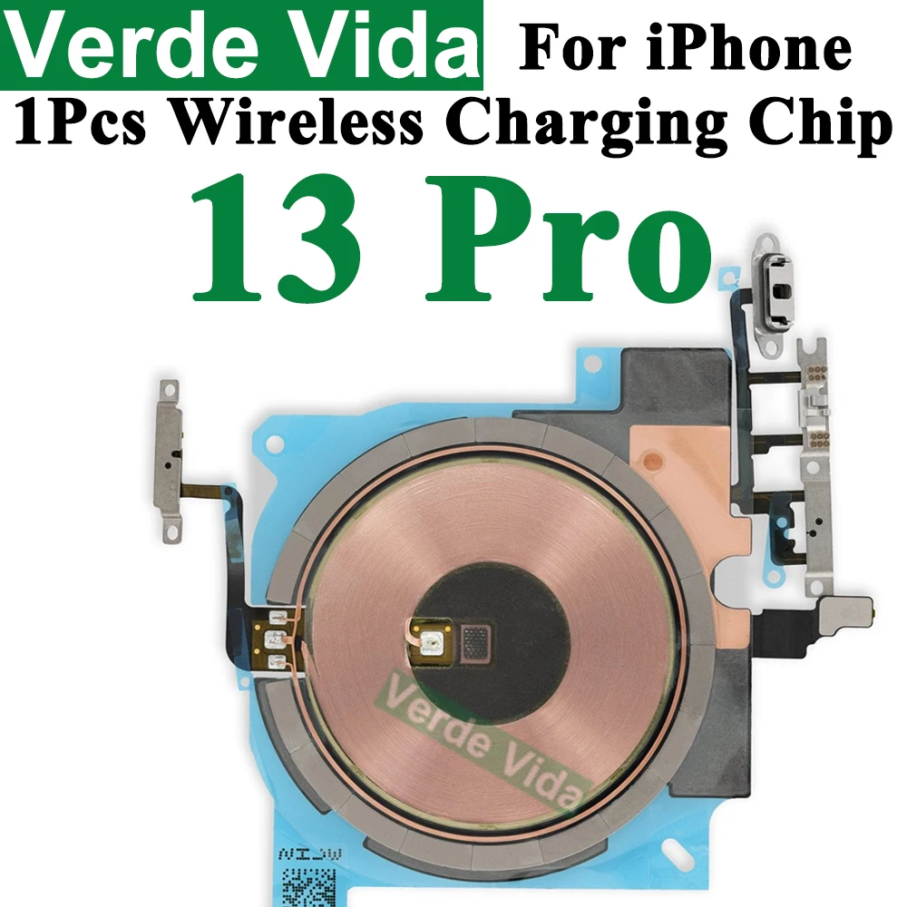 Wireless Charging Chip Coil NFC für iPhone 13 12 11 Pro Max XS XR X mit Magnet Power Volume Button Flex Ladegerät Panel Aufkleber