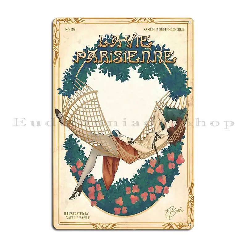 La Vie Parisienne Hammock Metal Signs Iron Party Wall Decor Wall Decor Cinema Tin Sign Poster