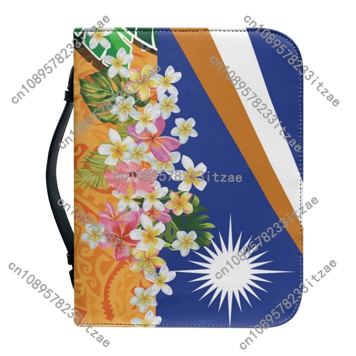 Kwajalein العلم تصميم الكتاب المقدس حقيبة يده المرأة الكتاب المقدس حامي العملي النباتات الاستوائية بلوميريا حقيبة يد التخزين