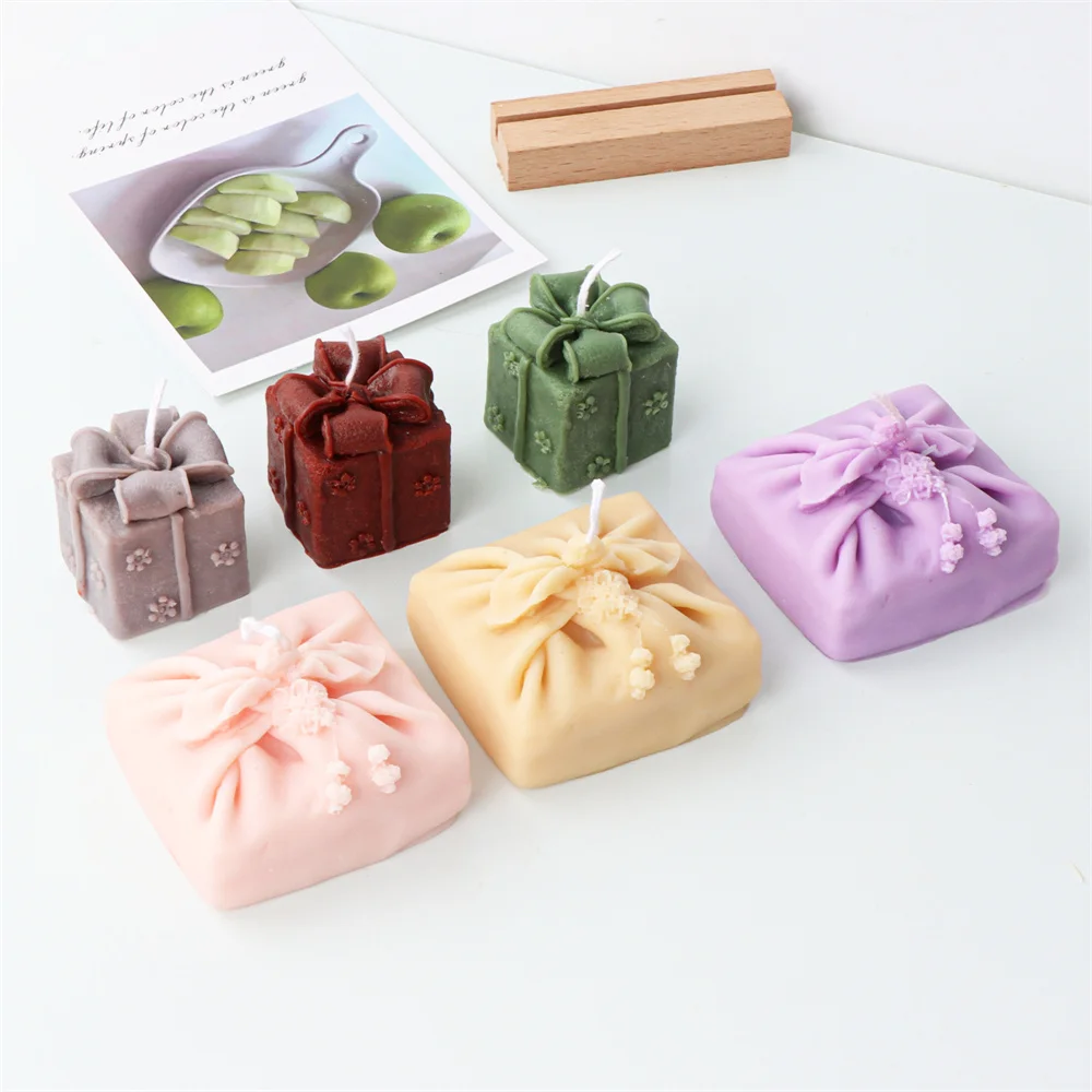 3D Reusable Gift Box Silicone Mold DIY Scented Candle Present Boxes Candles Mold Soap Resin Mould Christmas Decor