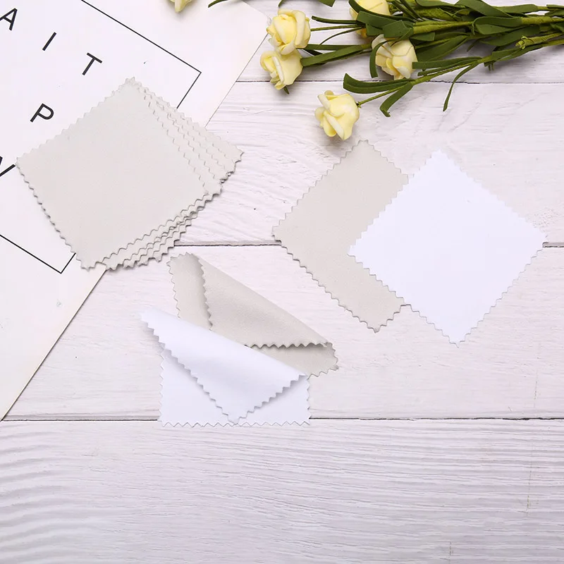 50pcs Soft Clean Wipe Wiping Cloth For Silver Gold Jewelry Tool Polish Polishing Cloth Silver Color Cleaning Polishing Cloth