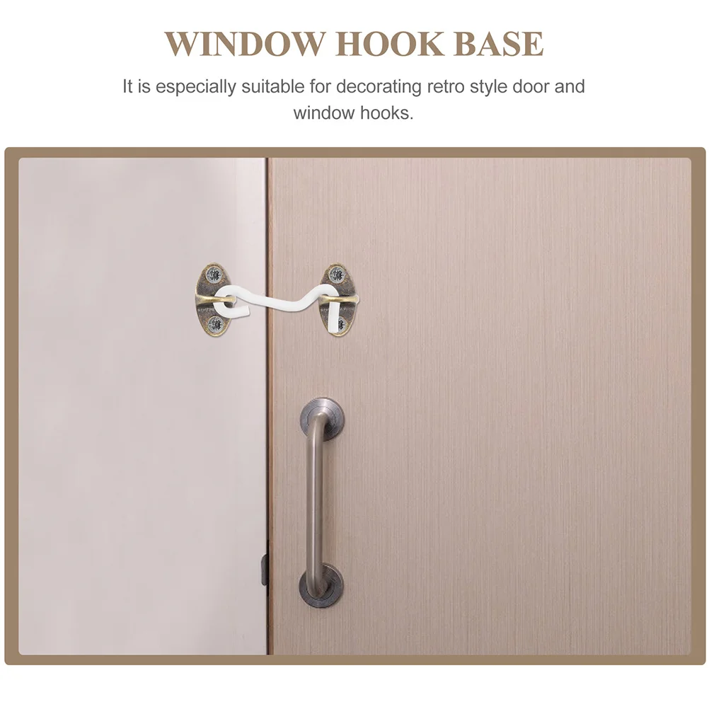 

2 Pcs Hook Windproof Window Base for Cupboard Support Home Hasp Holder Pedestal