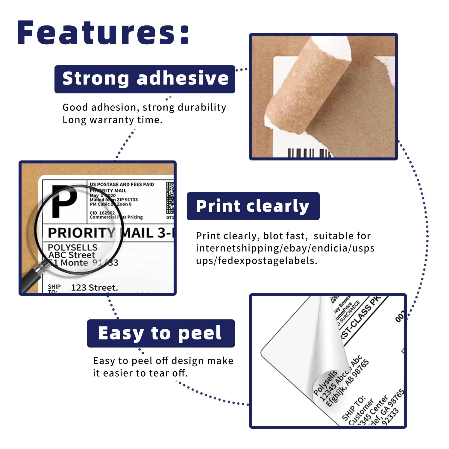 4x6 Inch Thermal Shipping Labels Roll Labels Compatible with Thermal Printer Self-Adhesive Waterproof Oil-Proof Labels Paper New