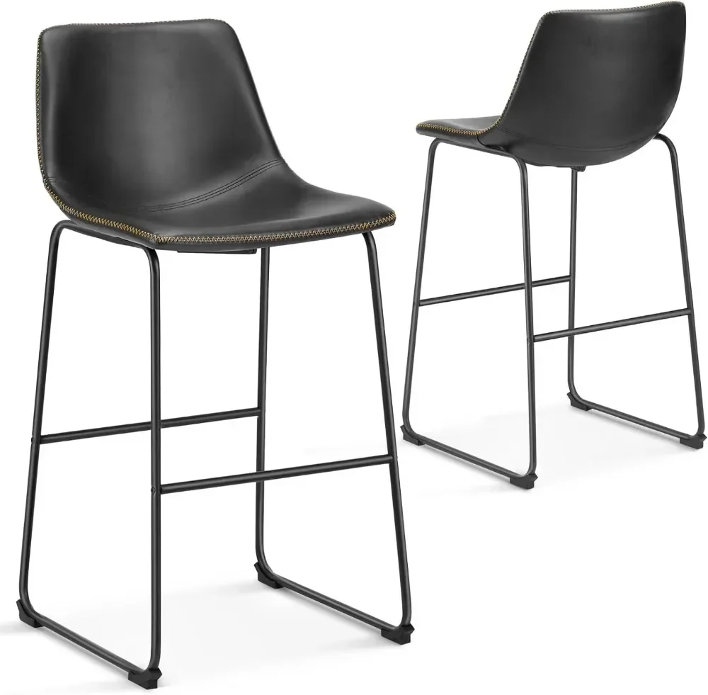 

##For Height Bar Stools Set of 2, Modern Counter Stool Faux Leather Barstools with Back, 30 inch Seat Height Island Stools&