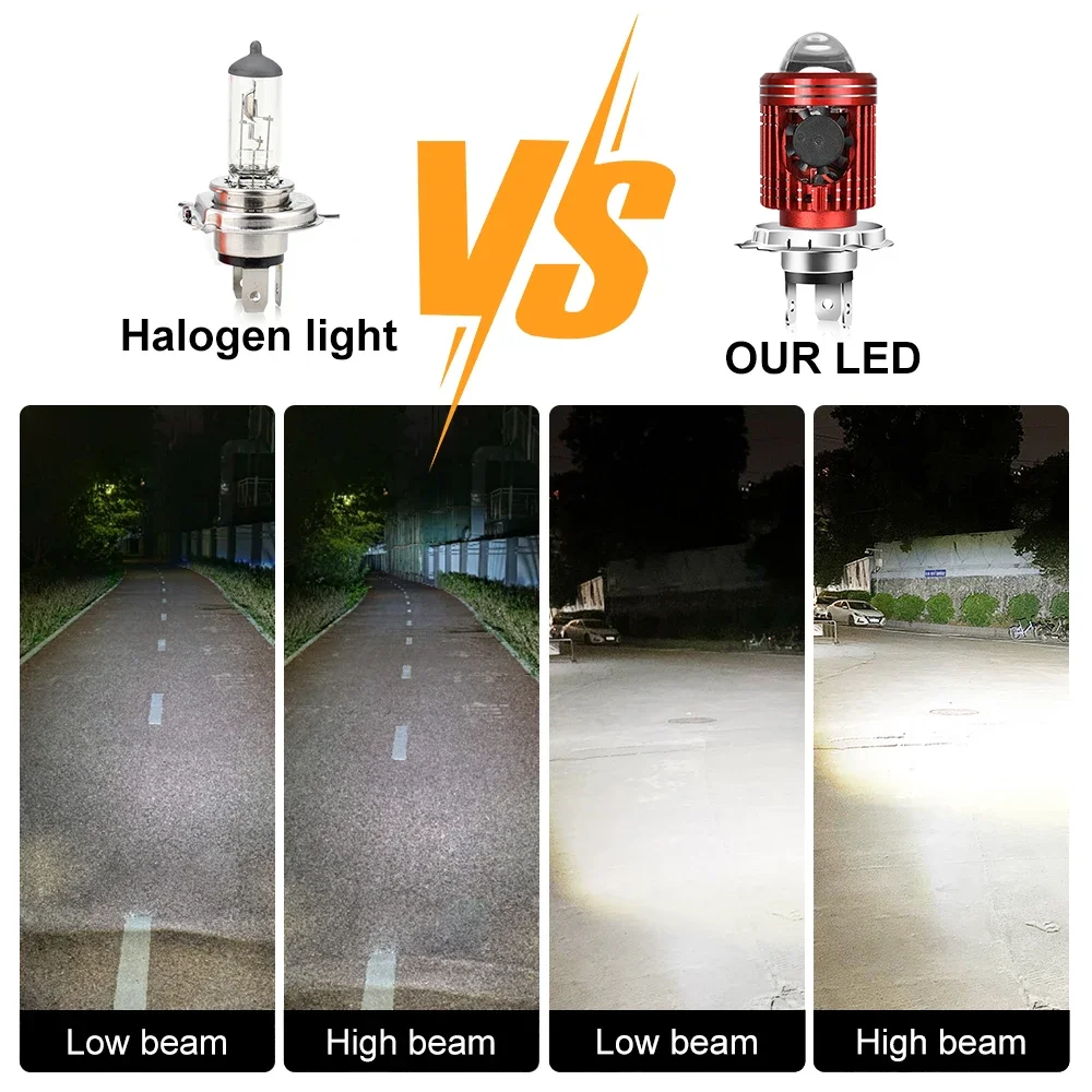 10000LM H4/H6 12 فولت LED دراجة نارية المصباح لمبة موتو الأضواء CSP عدسة أبيض أصفر مرحبا لو مصباح سكوتر اكسسوارات أضواء الضباب