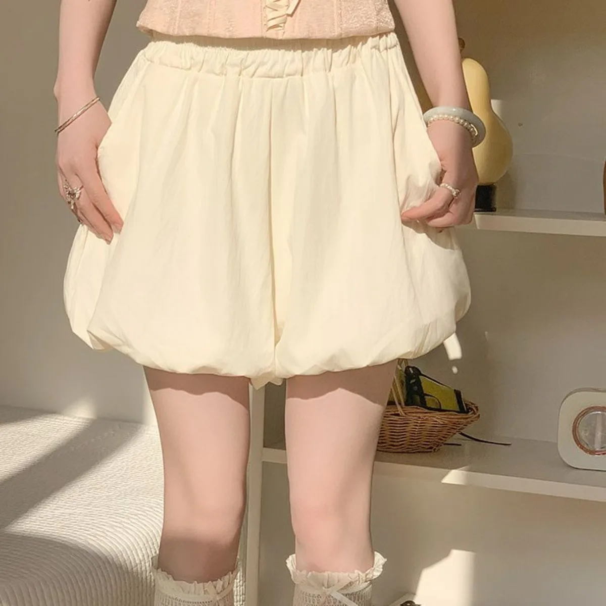Pantalones bombachos japoneses Lolita para mujer, pantalones cortos de calabaza enagua de verano |   Braga pantalón de protección ropa interior portátil antiespicaduras para JK