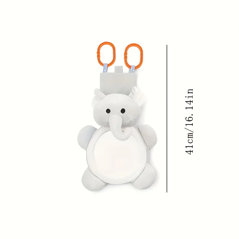 赤ちゃん象の形をした視覚トレーニングおもちゃ、ミラー付き、自己発見、運動能力の発達、柔らかい吊り下げ感覚遊び、車用
