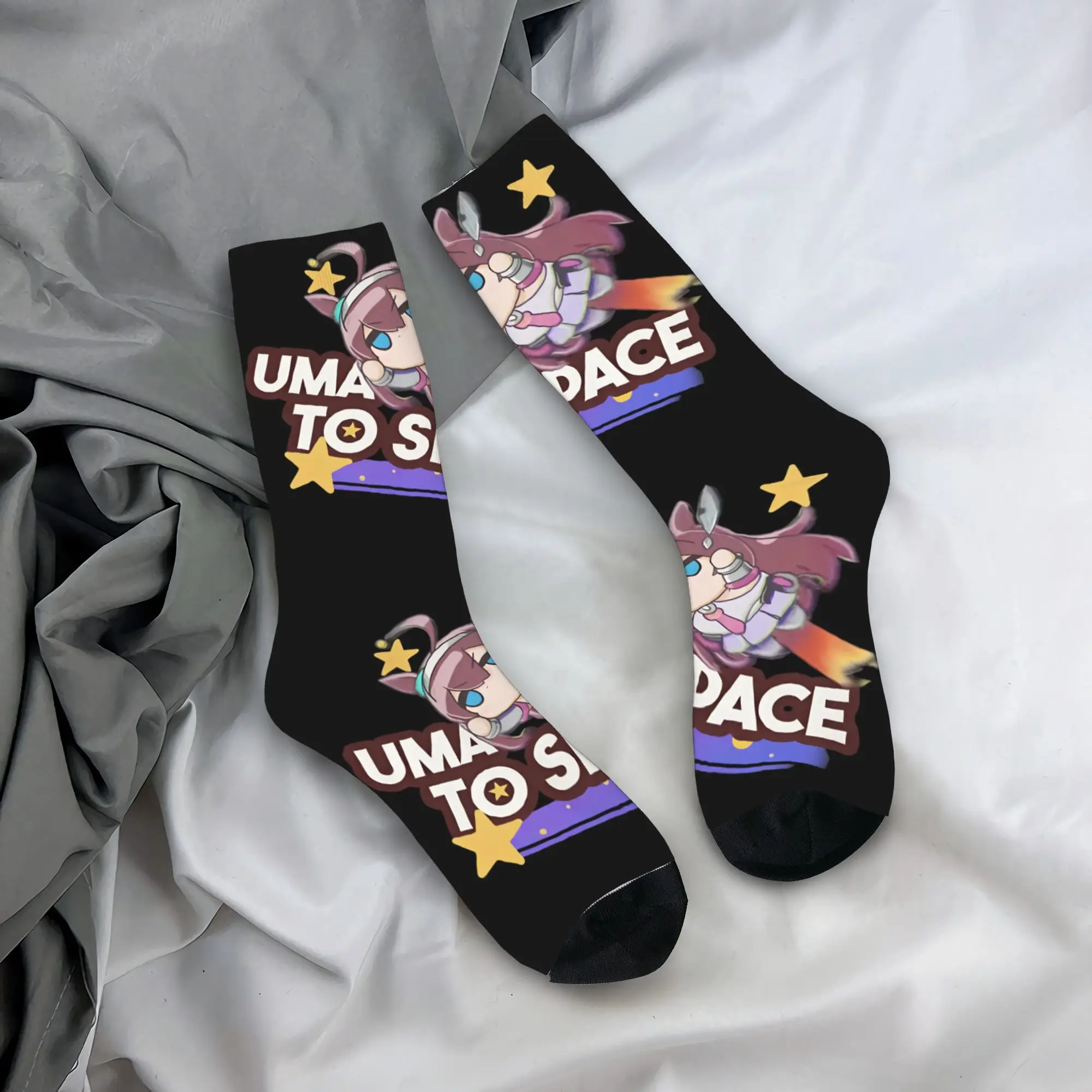 

Носки Uma Musume, винтажные чулки, зимние противоскользящие носки для взрослых и мужчин, средние мягкие дизайнерские велосипедные носки