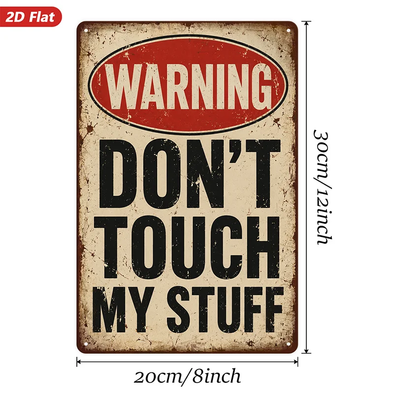 1pc Metal aluminum Sign Wall Art, Vintage-Style Warning Sign Home Decor, with 