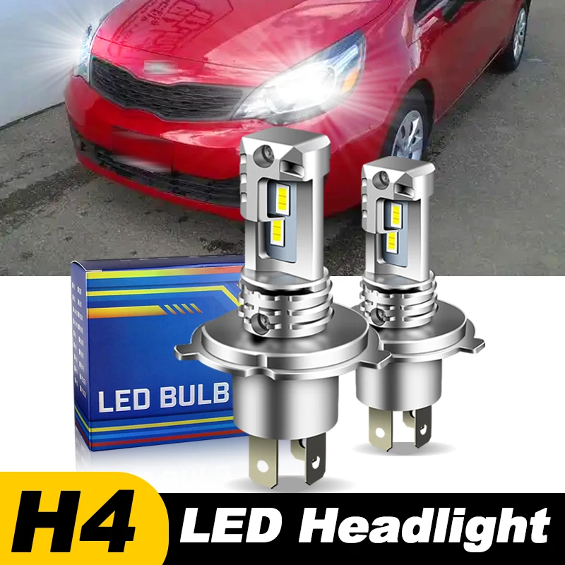 1pc/2Pcs For Kia Rio 2012 2013 2014 2015-2020 Car Headlamp White 12000lm H4 9003 LED Headlight Hi/Low Beam Bulbs Canbus 6000k