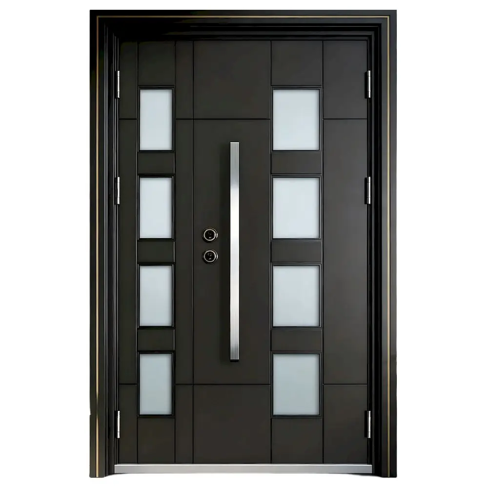 

Изготовление на заказ: высококачественная легкая входная дверь из нержавеющей стали 201 для квартиры, производство Фошань, индивидуальный размер