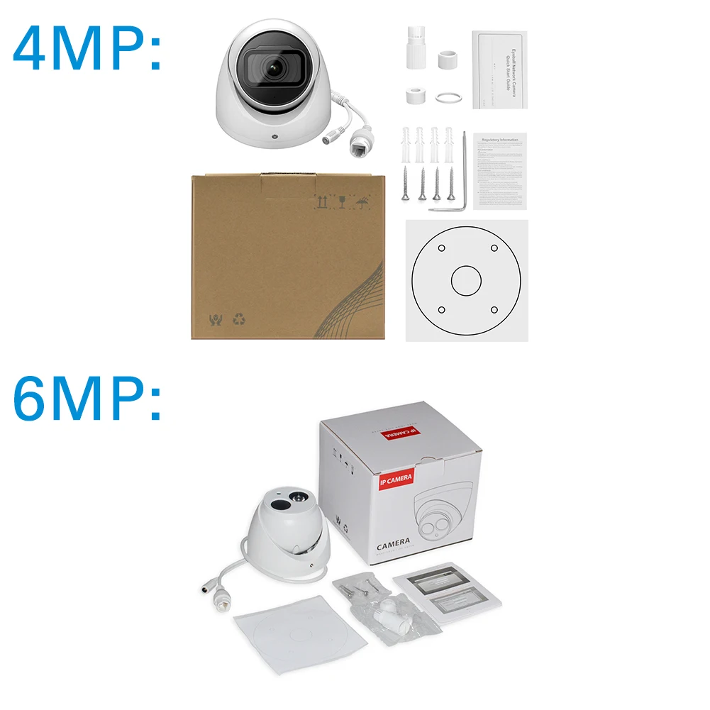 Top 6MP HD POE Network Mini Dome IP Camera Metal Case Built-in MIC CCTV 30M IR Update from IPC-HDW4433C-A