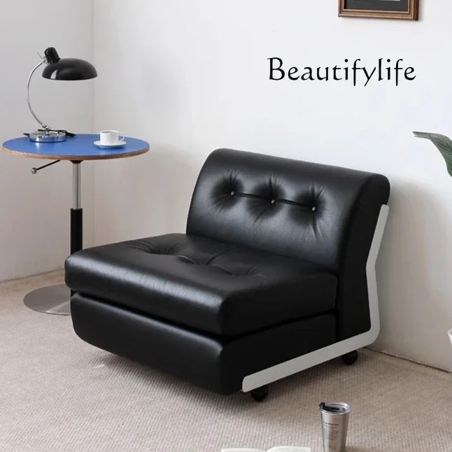 A44 Medieval module combination living room small apartment movable leather single sofa first layer cowhide