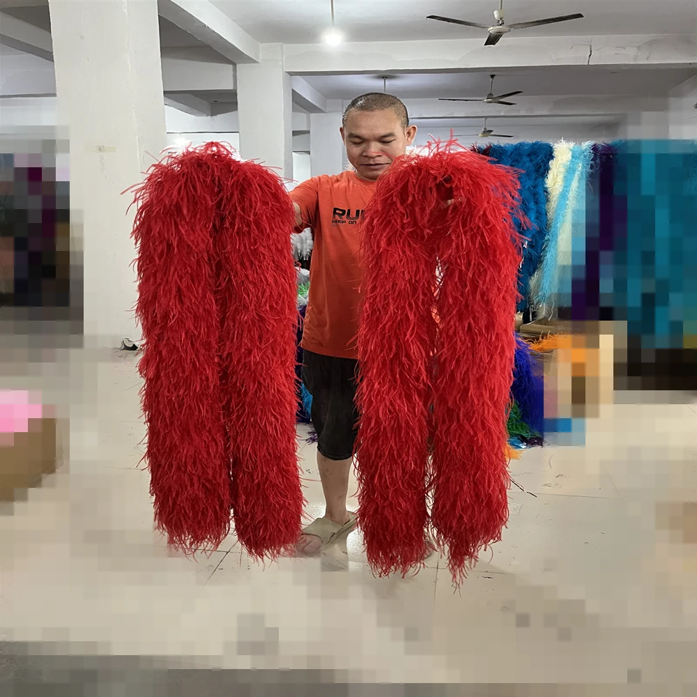 Boa da 1 metro lungo piuma di struzzo naturale boa sciarpa per costume abito da sposa decorazione nastro 1-26 strati scialle morbido spesso