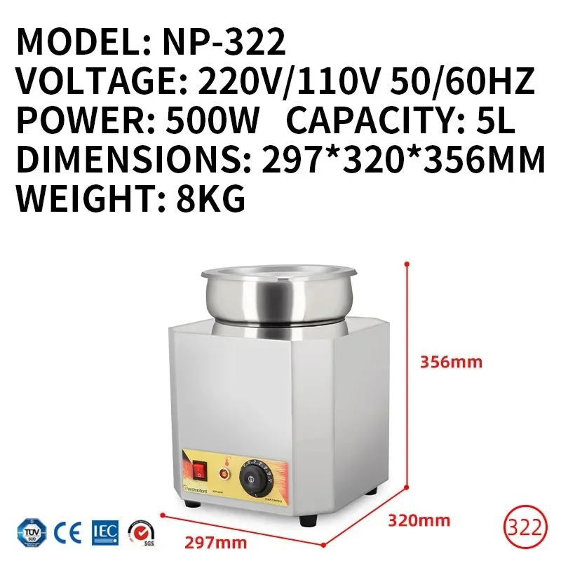 New 5L/7L Sau Warmer and Heater, Chocolate Melter, Double Boiler, Buffet Sau Warmer, Single-Tank Heater