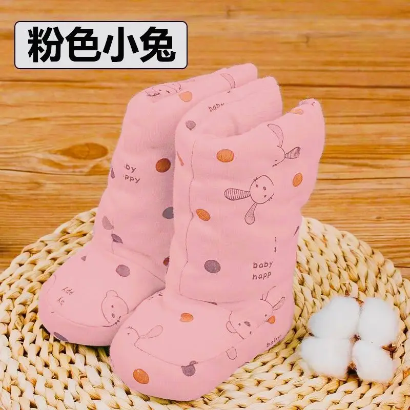 

Детские хлопковые чехлы для ног ручной работы на тепло, мягкая подошва, зимние толстые туфли с защитой от падения 0-1 года, теплая обувь