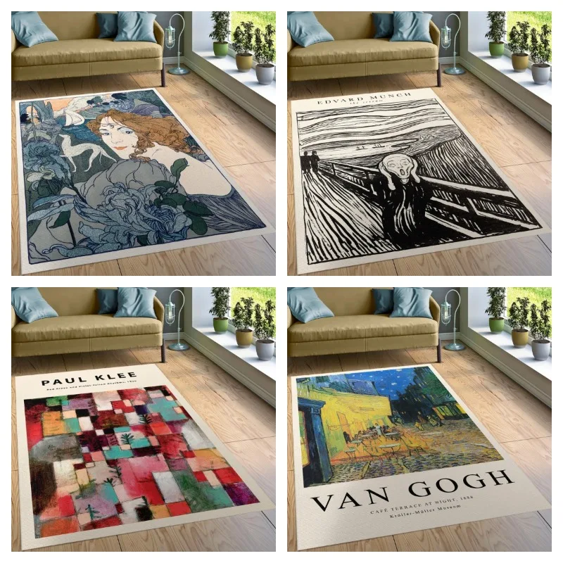 

Vincent Van Gogh's Cafe Terrace At Night Exhibition Poster Rug Famous Art PrintHousewarming Gift Bedroom Modern Rug Unique Rug