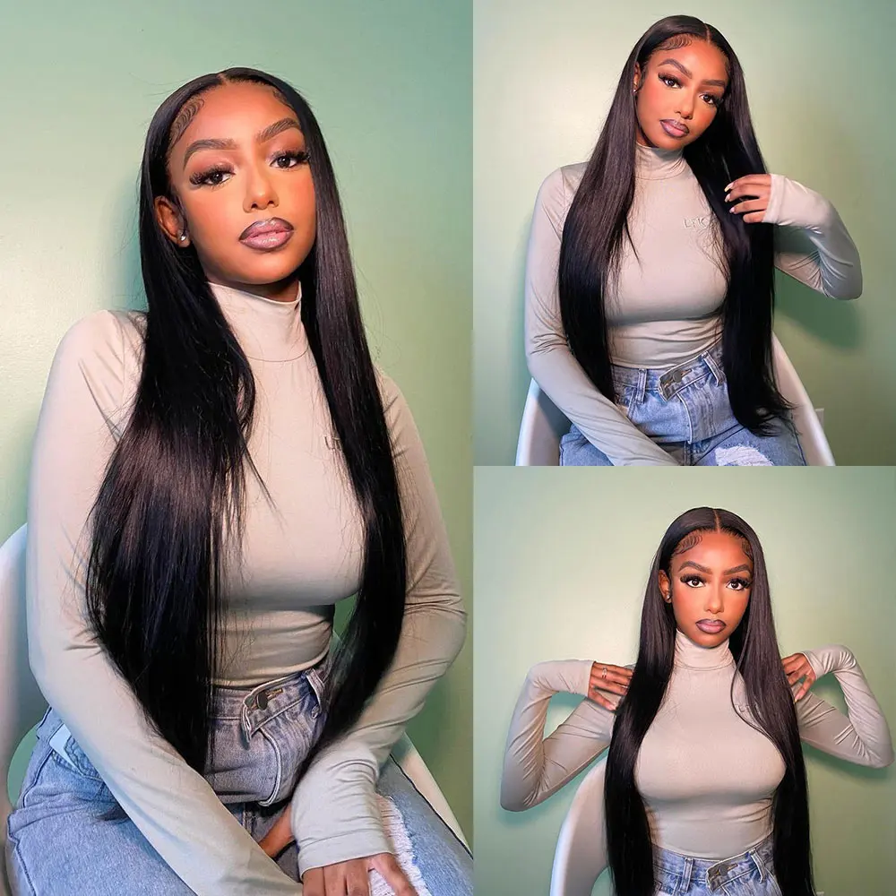 

30 40 42 Inch Bone Straight 13x6 Hd Lace Frontal Wig 13x4 Hd Lace Human Hair Front Wig Brazilian 4x4 360 Pre Plucked Lace Wigs